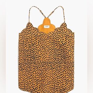 J. Crew Leopard scalloped cami top